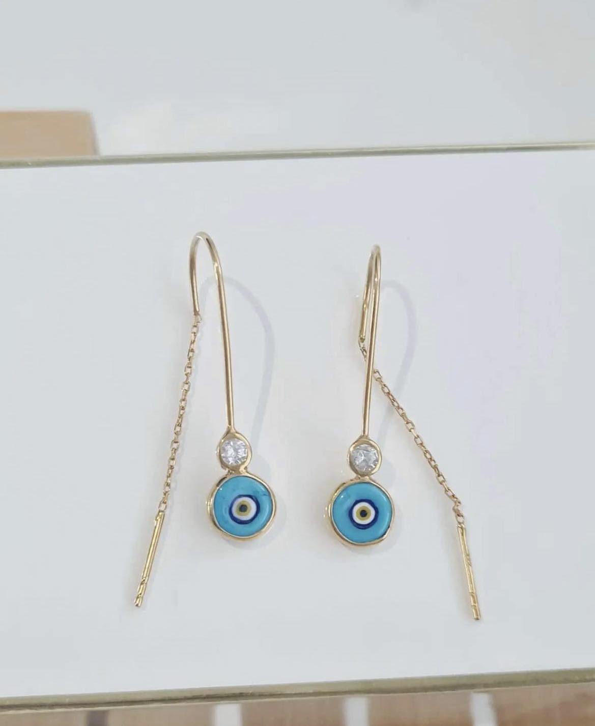 Hand blown Murano glass & crystal threads, 925 sterling silver 18ct gold plated