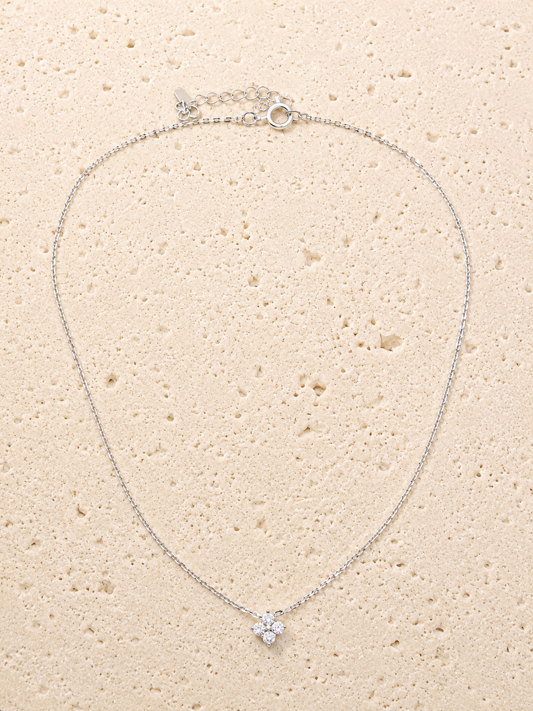 Crystal four leaf clover necklace