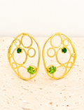 Filigree brass crystal earrings
