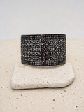 Leather and crystal cuff