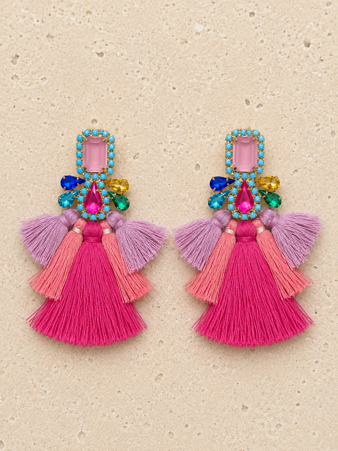 Boho Swarovski crystal earrings