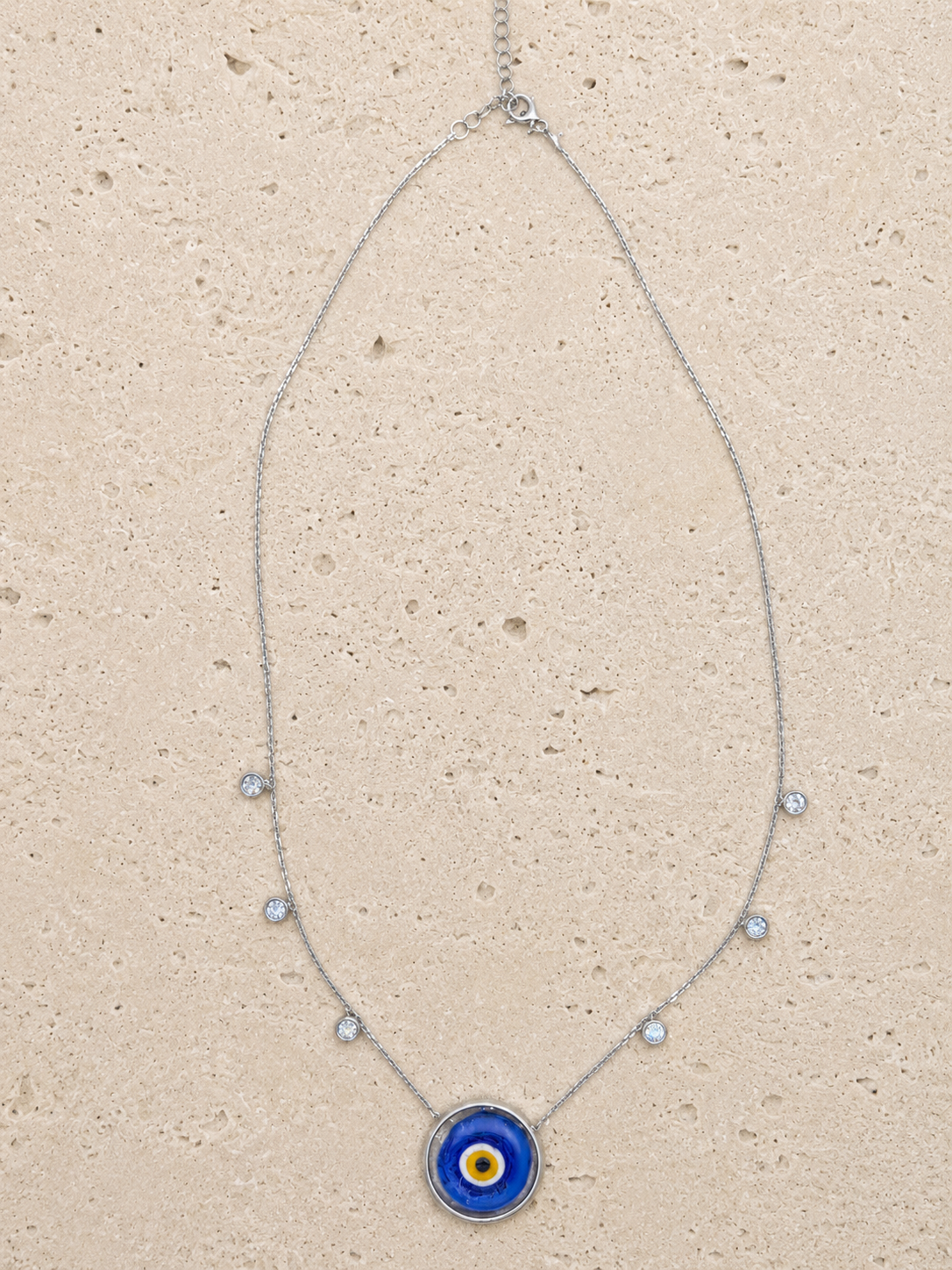 Evil eye and crystal necklace