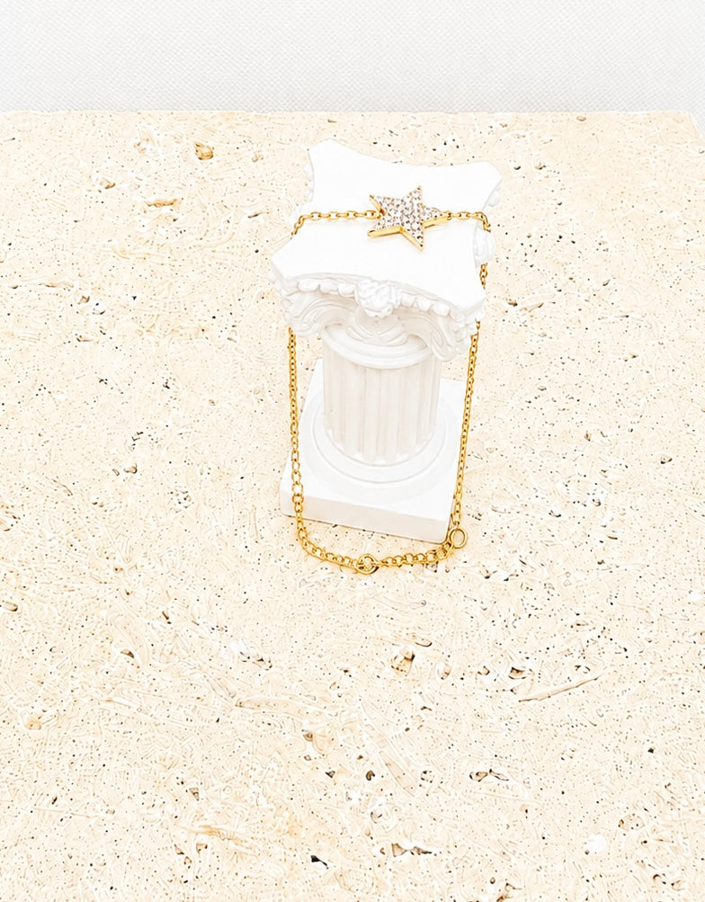 24k gold crystal star bracelet