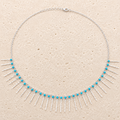 Silver stick and turquoise necklace