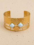 Gold and turquoise cuff