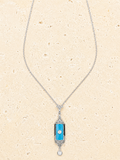 Turquoise Onyx and crystal pendant necklace