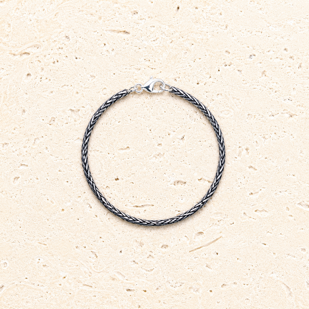 Black and silver snake chain bracelet