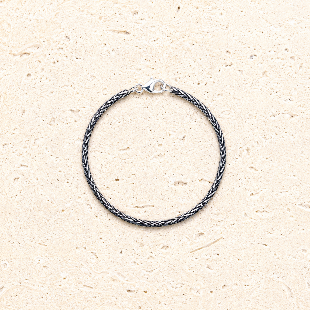 Black and silver snake chain bracelet