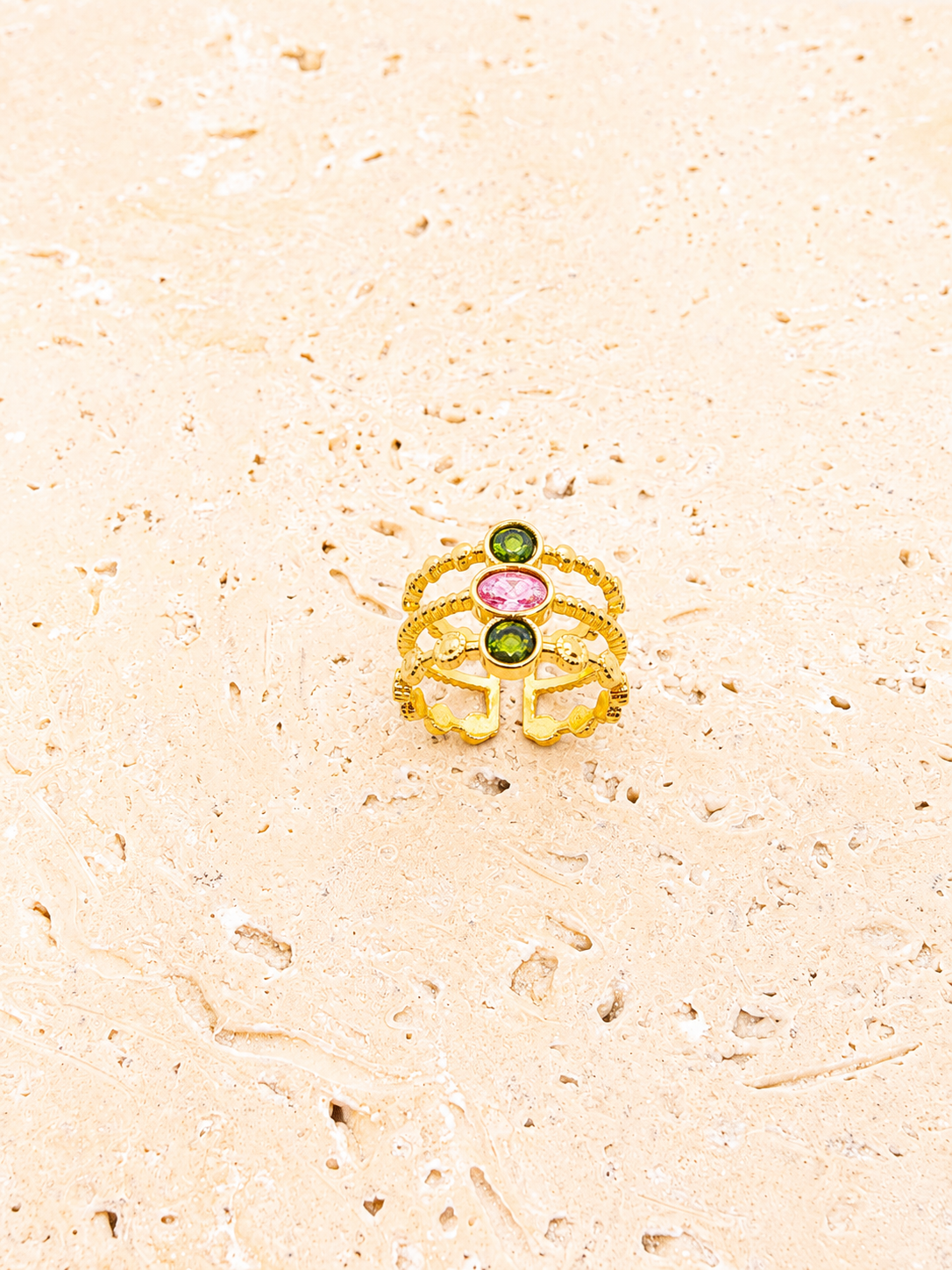 Crystal adjustable ring