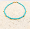 Turquoise beads and 24k gold necklace