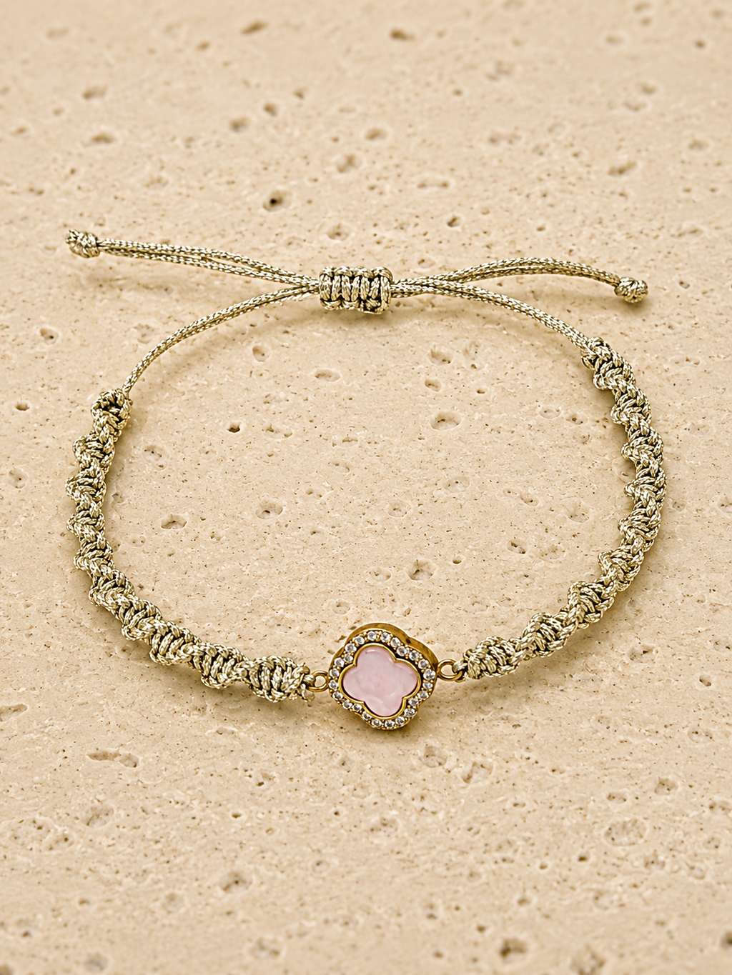 Woven adjustable semi precious stone bracelets