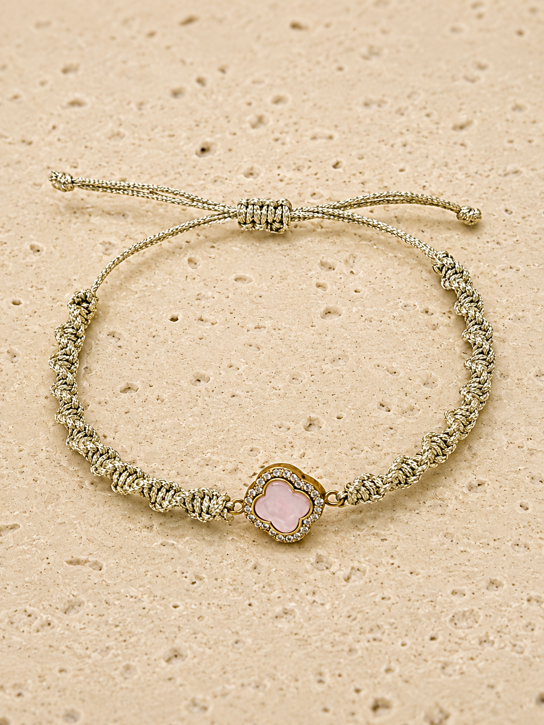 Woven adjustable semi precious stone bracelets
