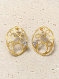 Brass filigree crystal earrings