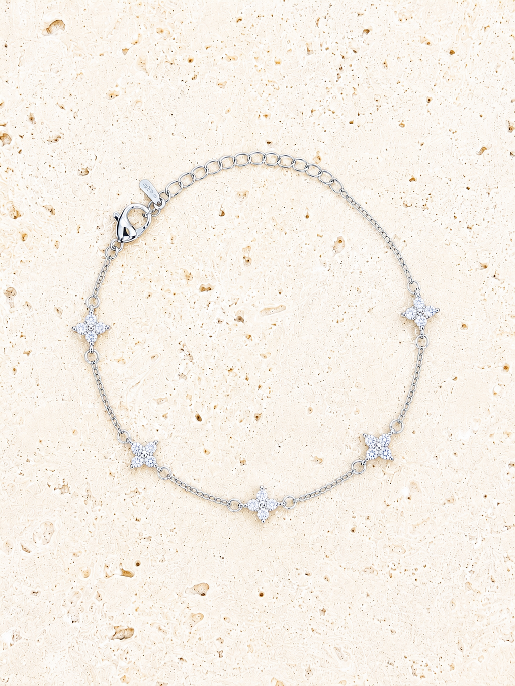Swarovski crystal four leaf clover bracelet