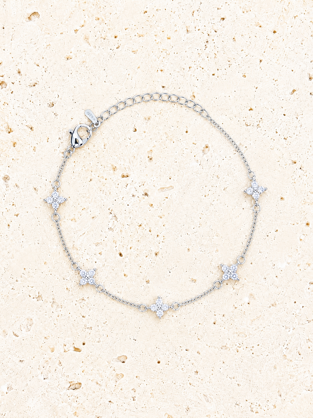 Swarovski crystal four leaf clover bracelet