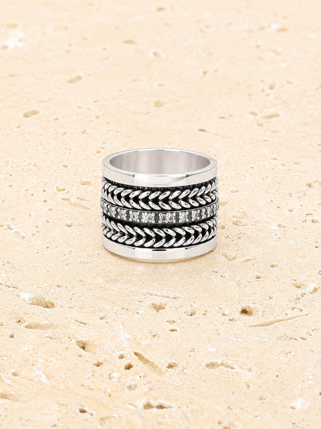 Silver braid ring