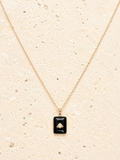 Onyx and crystal pendant necklace