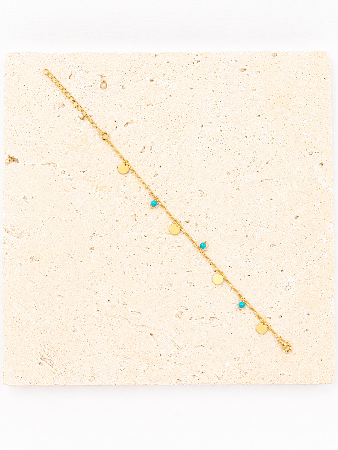 24k gold turquoise bead bracelet