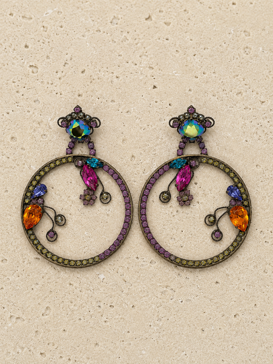 Swarovski brass earrings