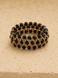 Black beaded and gold link bracelet