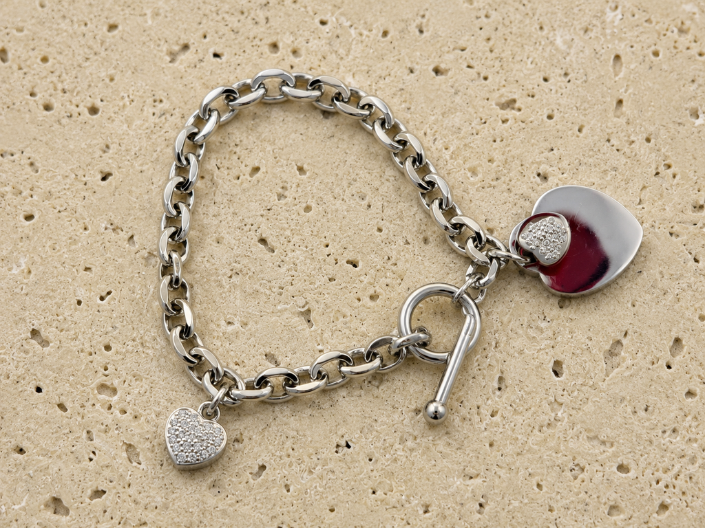 Crystal heart bracelet