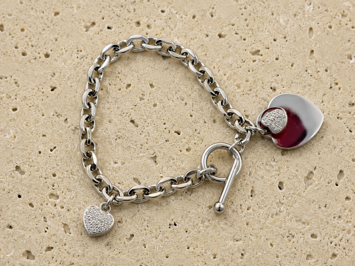 Crystal heart bracelet