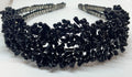 Artisan hair accessory: Headband hand detailed with beads- black swan