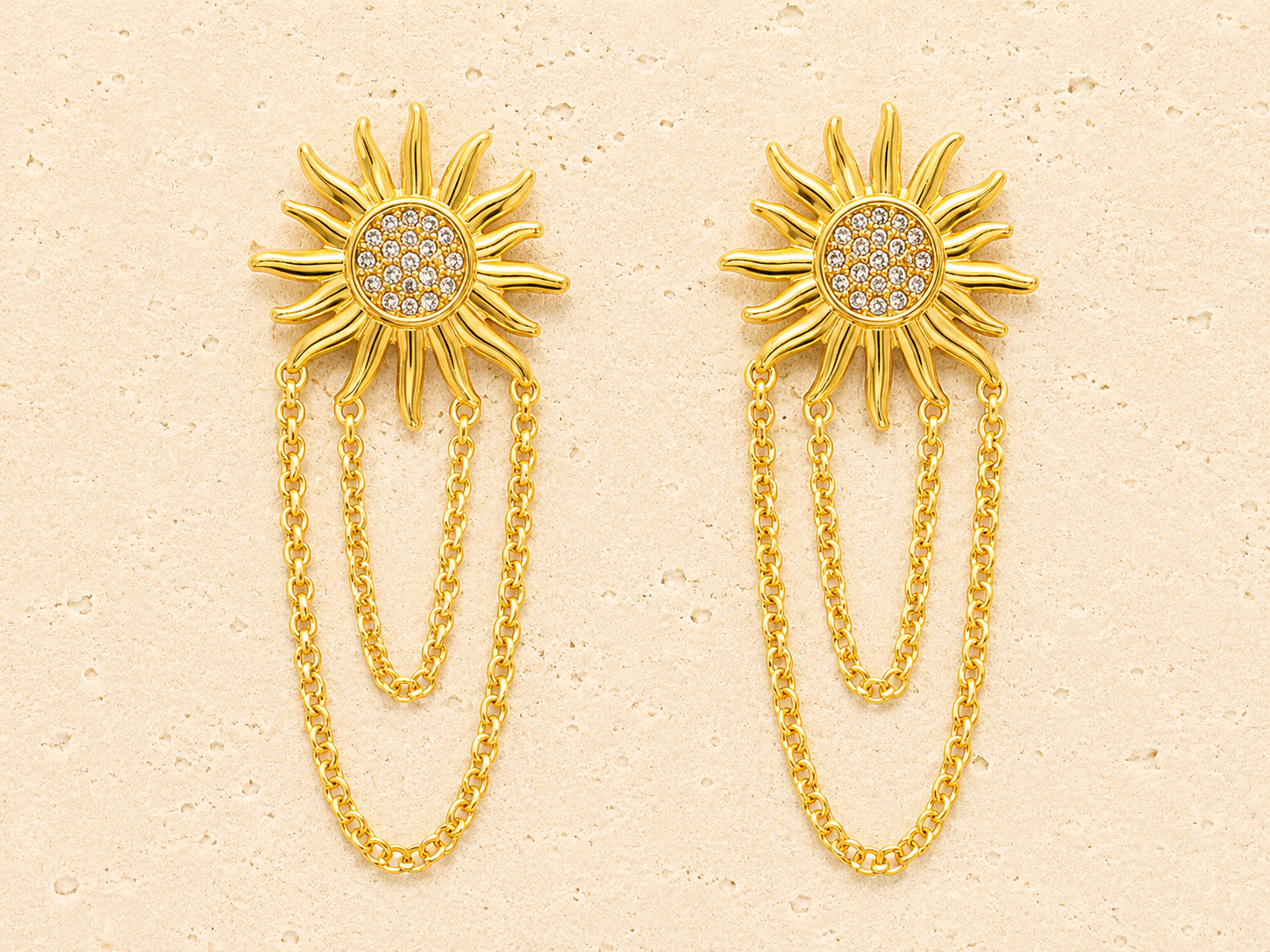 Sun goddess crystal earrings