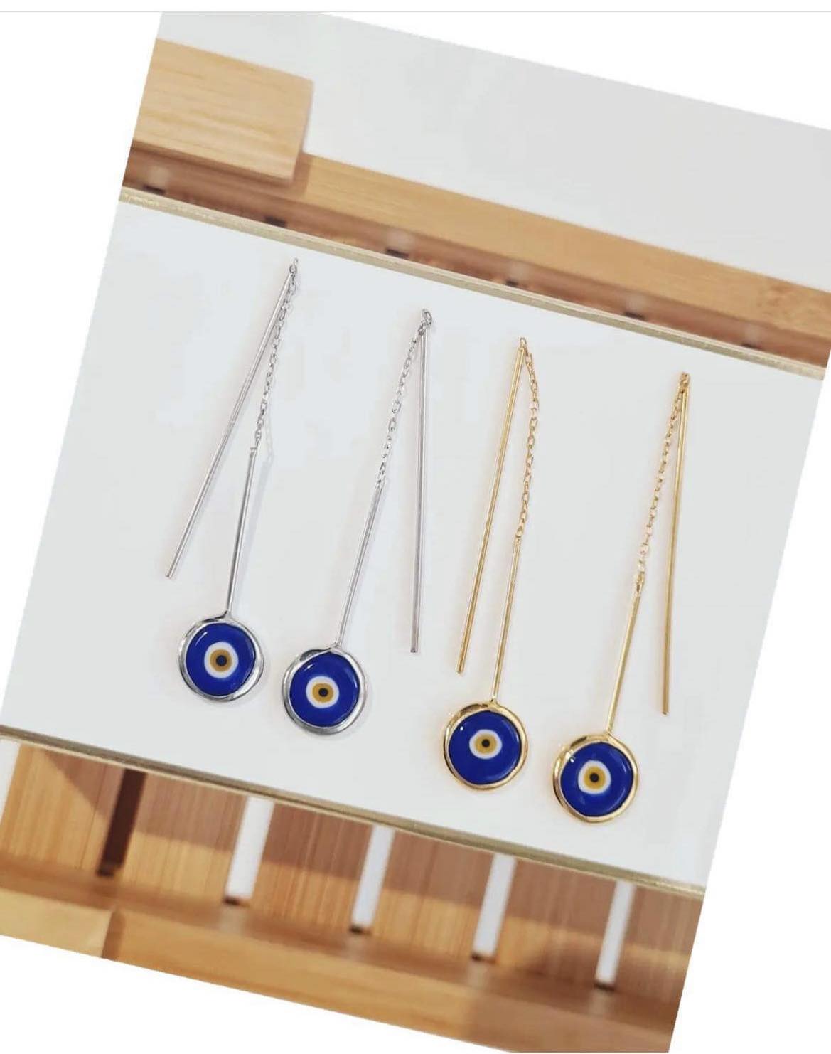 Hand blown Murano glass threads in 925 sterling silver, 18ct gold plated