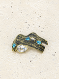 Bronze and Swarovski crystal ring