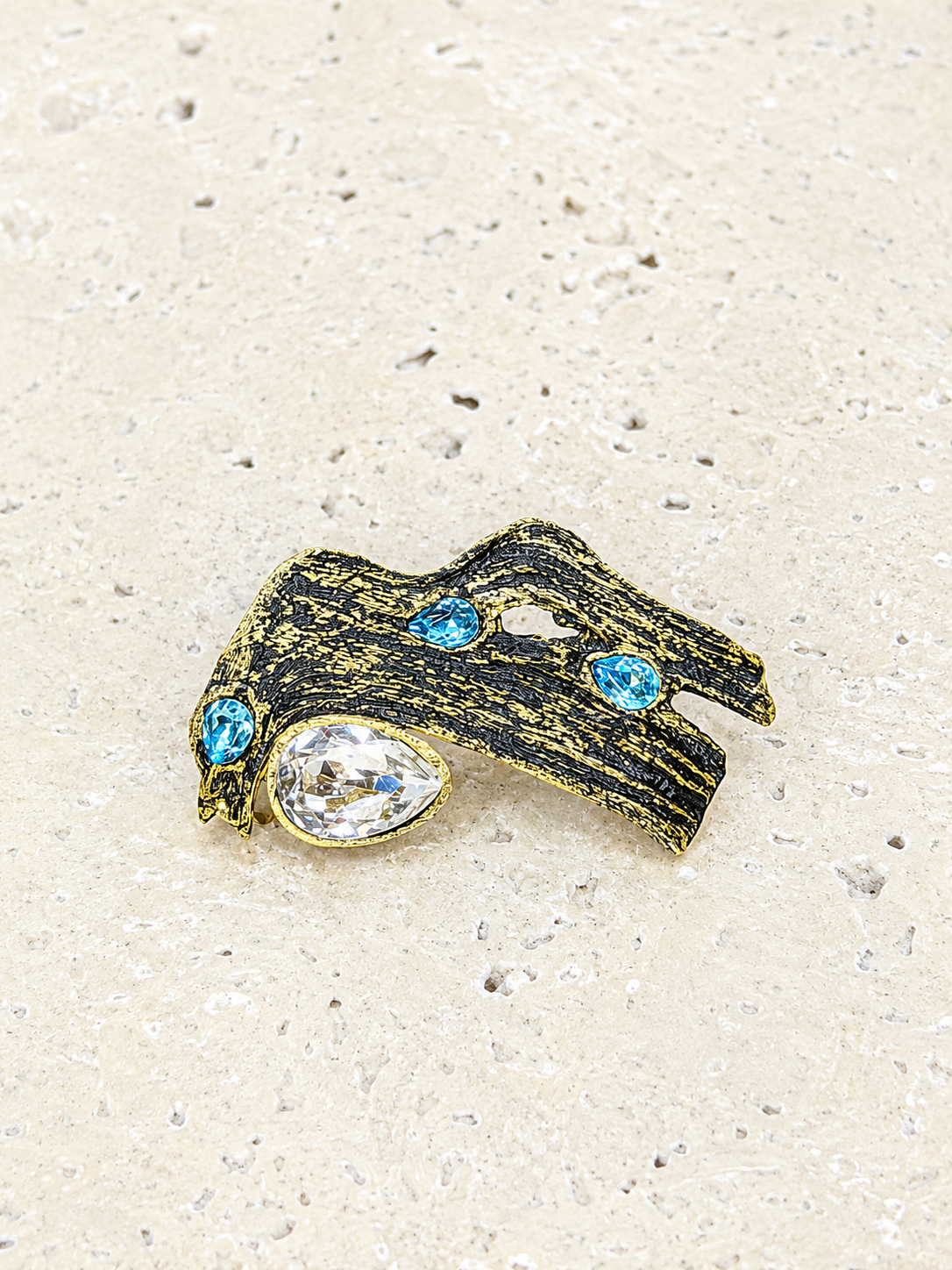 Bronze and Swarovski crystal ring