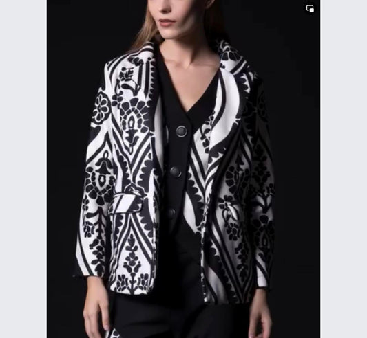 Black and White eclectic ladies blazer jacket