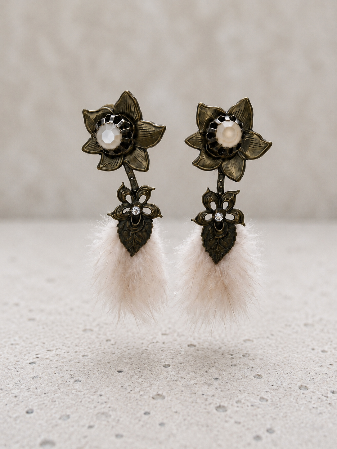 Brass Swarovski crystal earrings