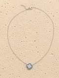 Turquoise and crystal four leaf clover