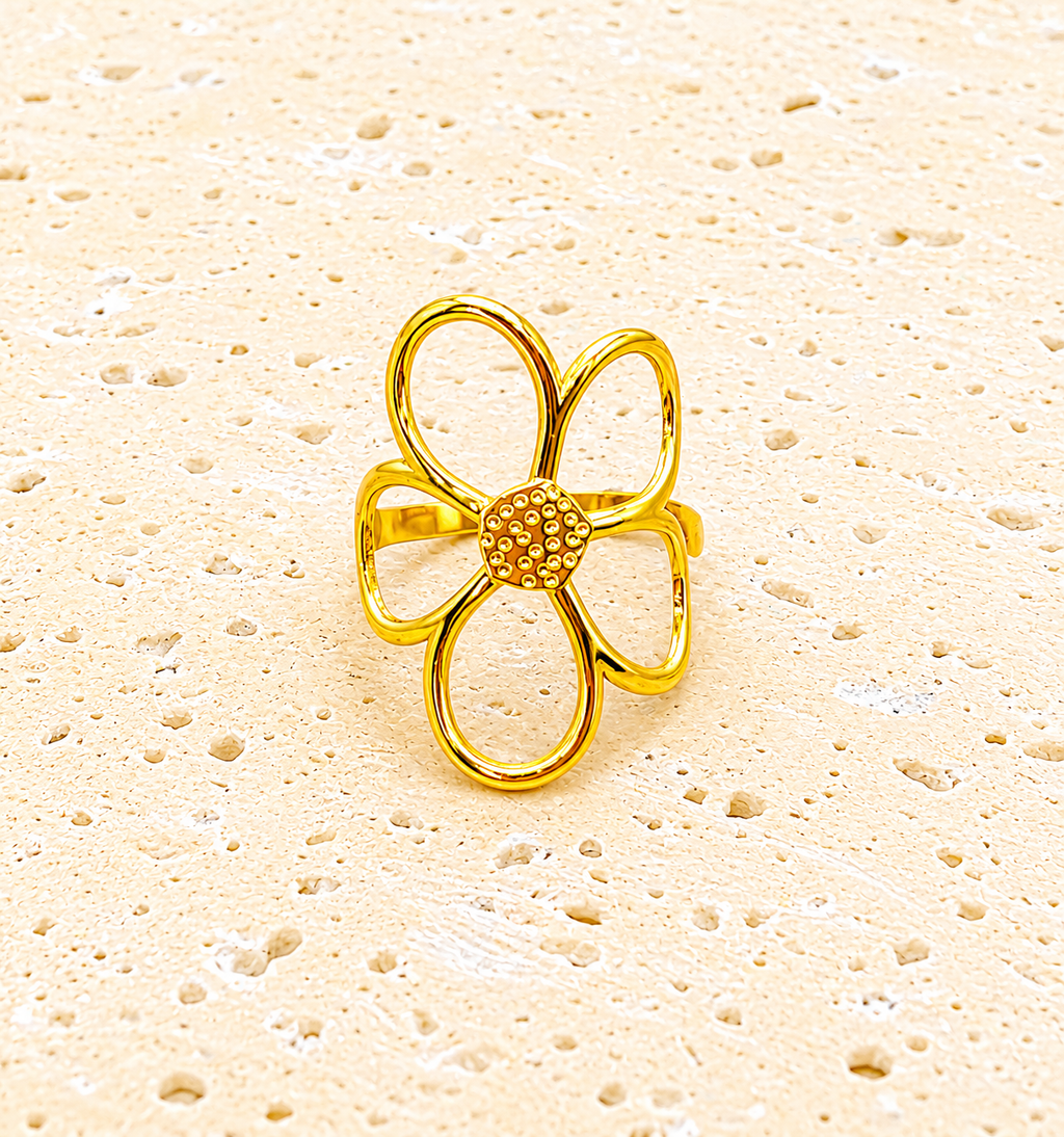 24k gold adjustable ring