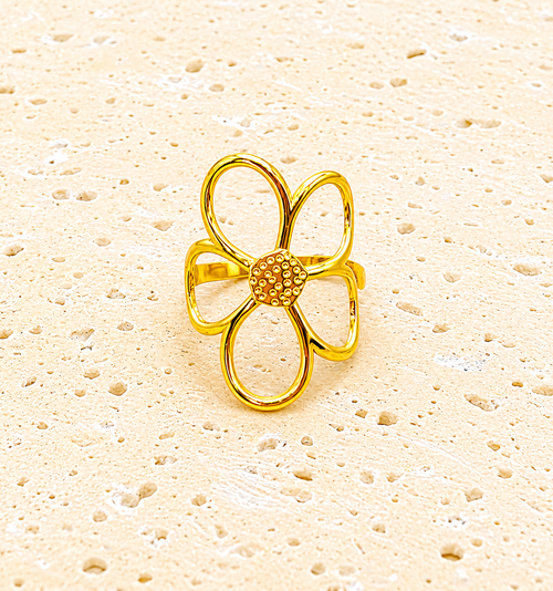 24k gold adjustable ring