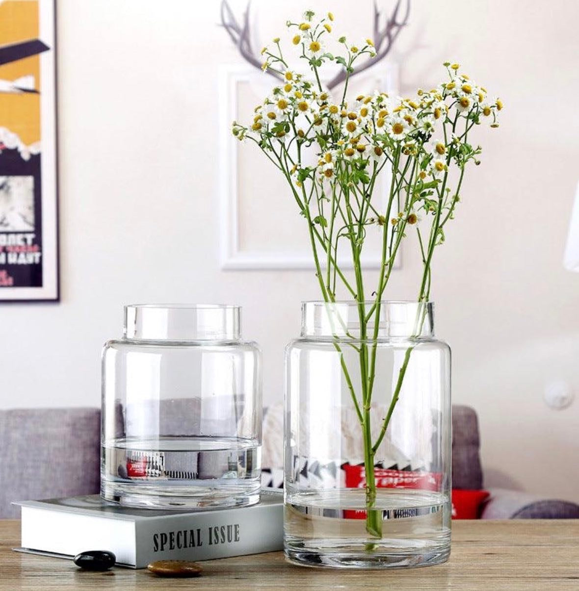 Persephone clear glass vase small