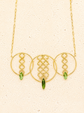 24k gold coated Emerald stone necklace