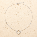 Crystal large four leaf clover necklace