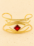 Swarovski crystal brass filigree bracelet
