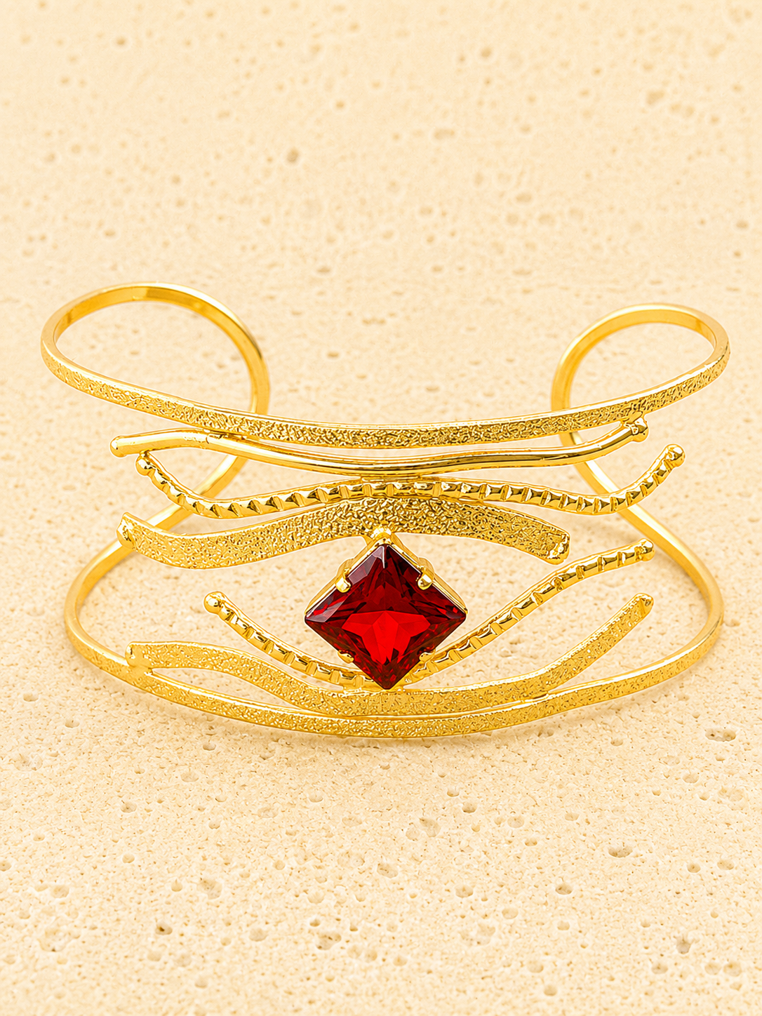 Swarovski crystal brass filigree bracelet