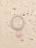 Silver pink turquoise ring