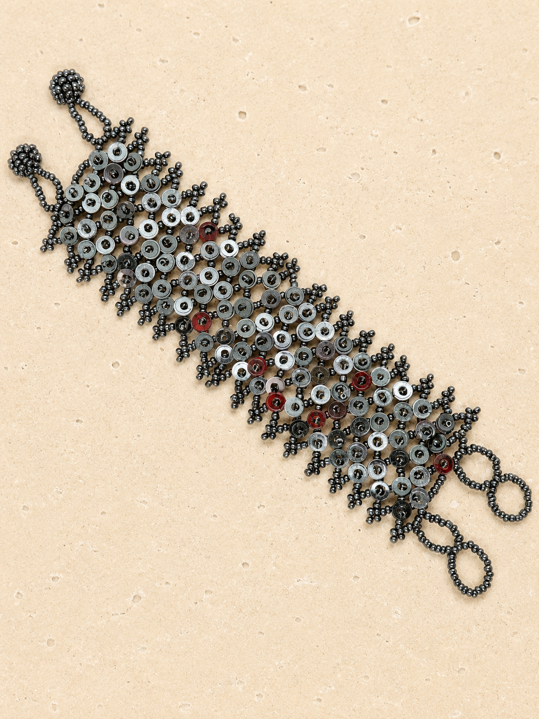 Beaded black cuff