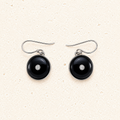 Onyx and crystal earrings