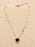 Black onyx and crystal necklace