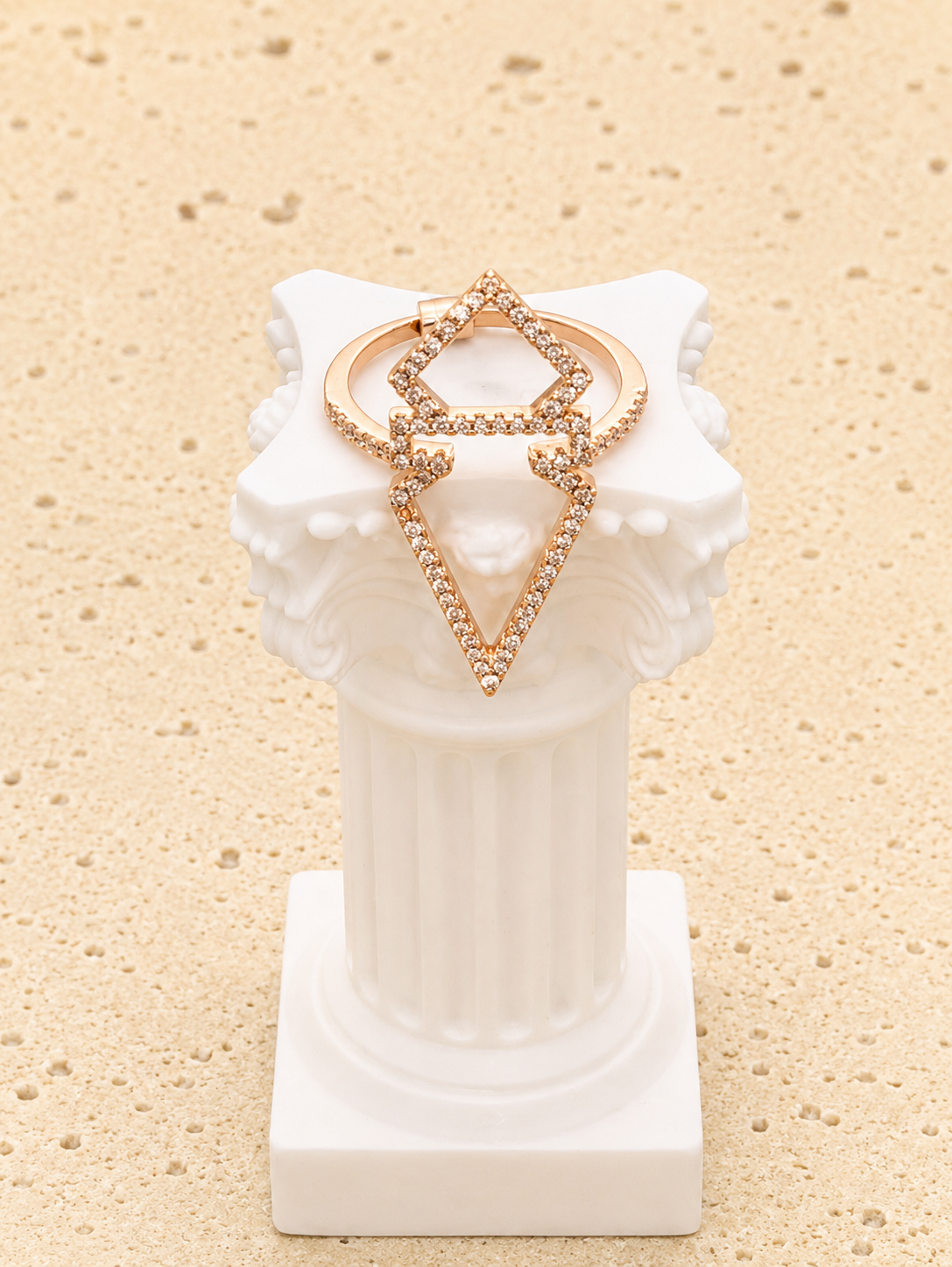 Rose gold crystal ring