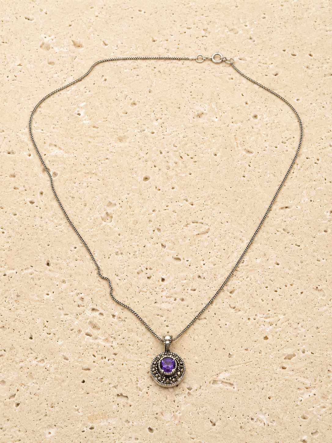 Purple stone necklace
