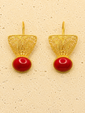 Brass filigree and Swarovski crystal earrings