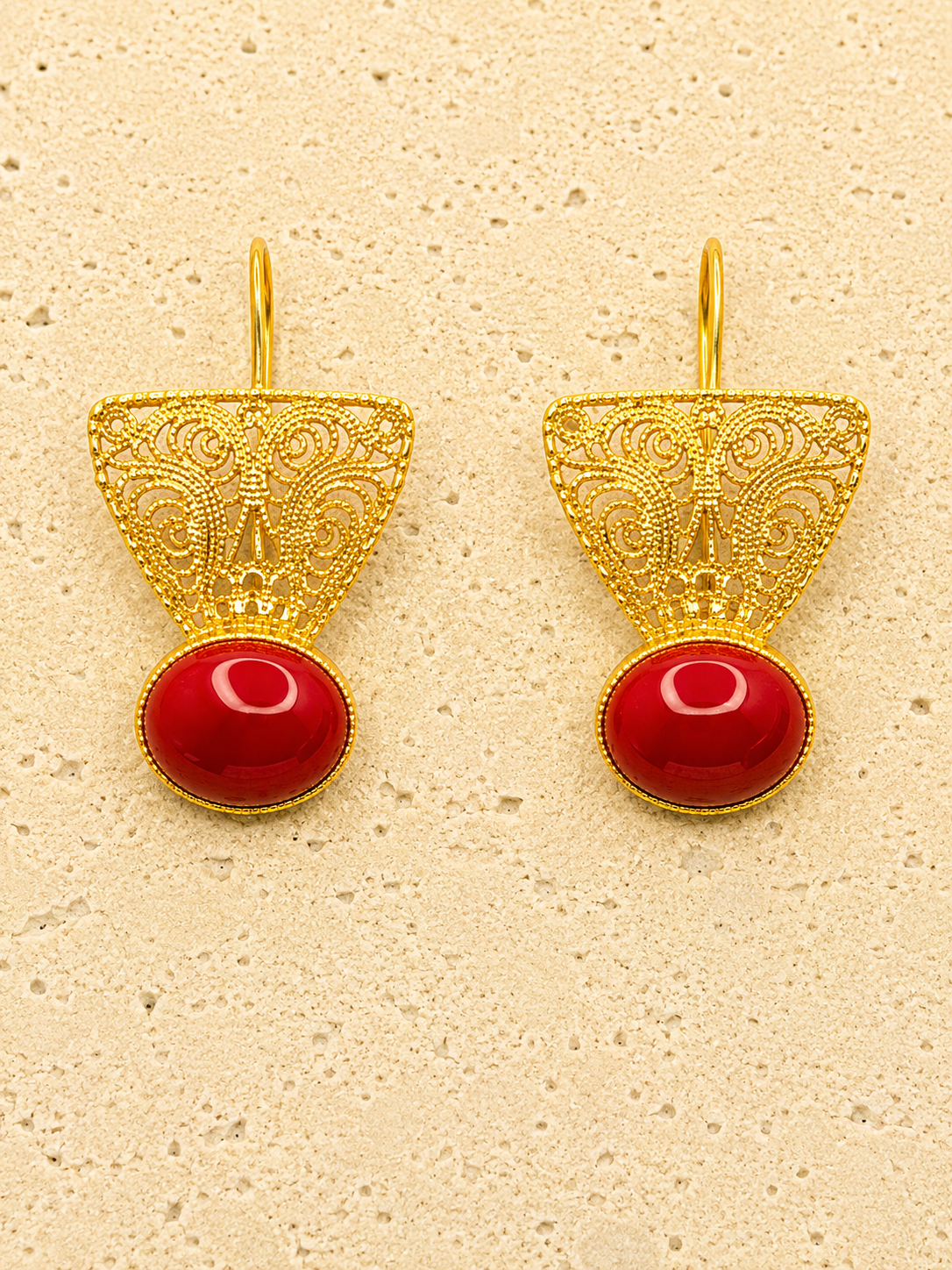 Brass filigree and Swarovski crystal earrings