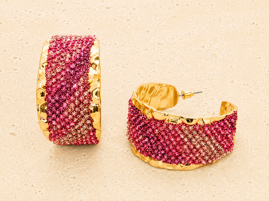 Pink crystal earrings